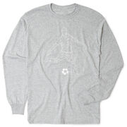 Soccer Tshirt Long Sleeve - Soccer Guy Player Sketch