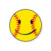 Softball Sticker - Softball Smiley