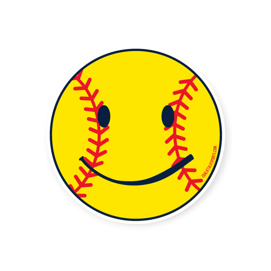 Softball Sticker - Softball Smiley