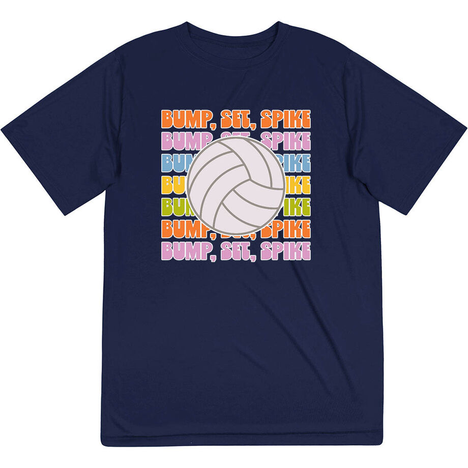 Volleyball Short Sleeve Performance Tee - Bump, Set, Spike