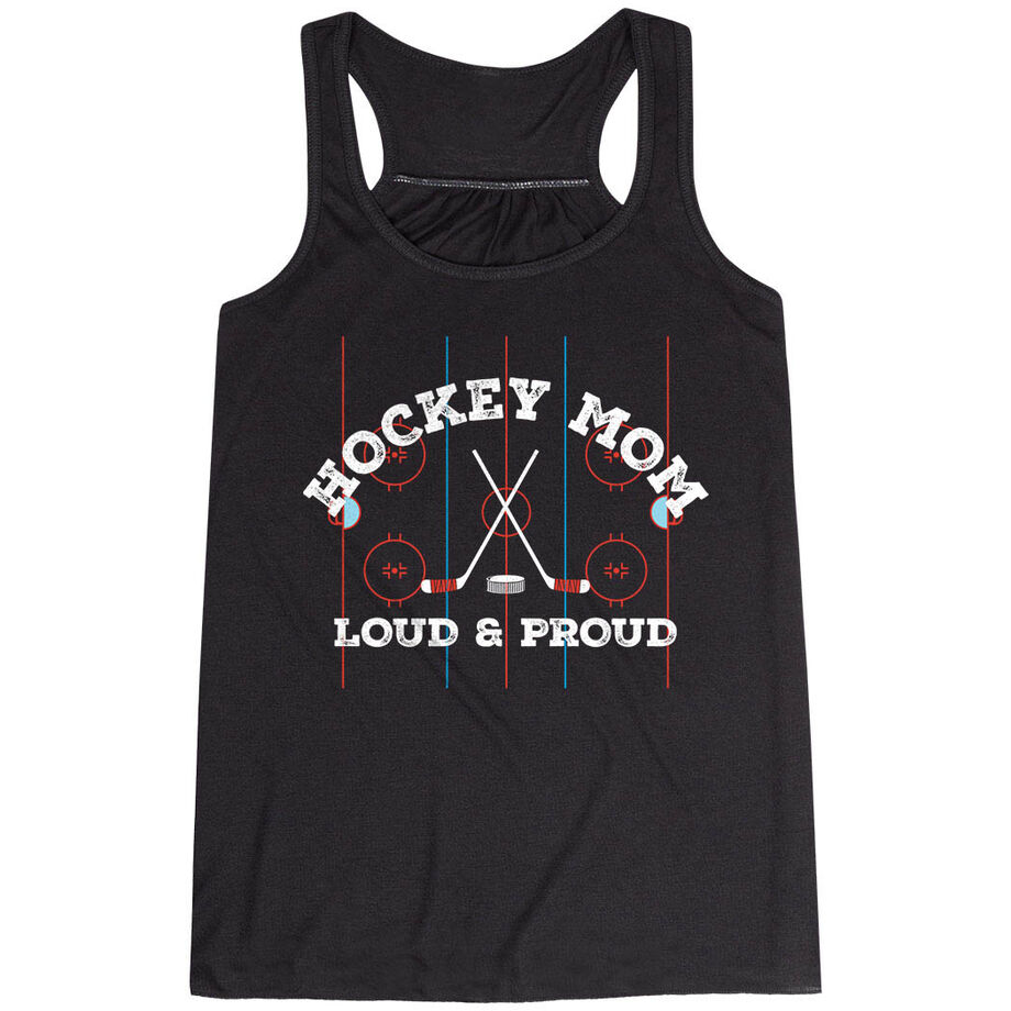 Hockey Flowy Racerback Tank Top - Loud and Proud Hockey Mom