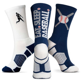 Baseball Woven Mid-Calf Sock Set - Batter Up