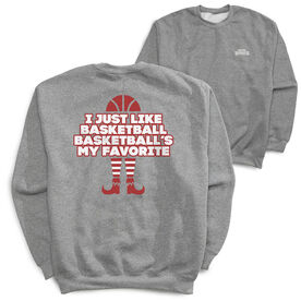 Basketball Crewneck Sweatshirt  - Basketball's My Favorite (Back Design)