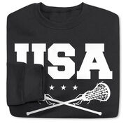 Girls Lacrosse Crew Neck Sweatshirt - USA Girls Lacrosse