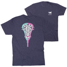 Girls Lacrosse Short Sleeve T-Shirt - Lacrosse Stick Heart (Back Design)