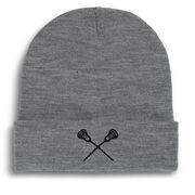 Lacrosse Embroidered Beanie - Lacrosse Sticks