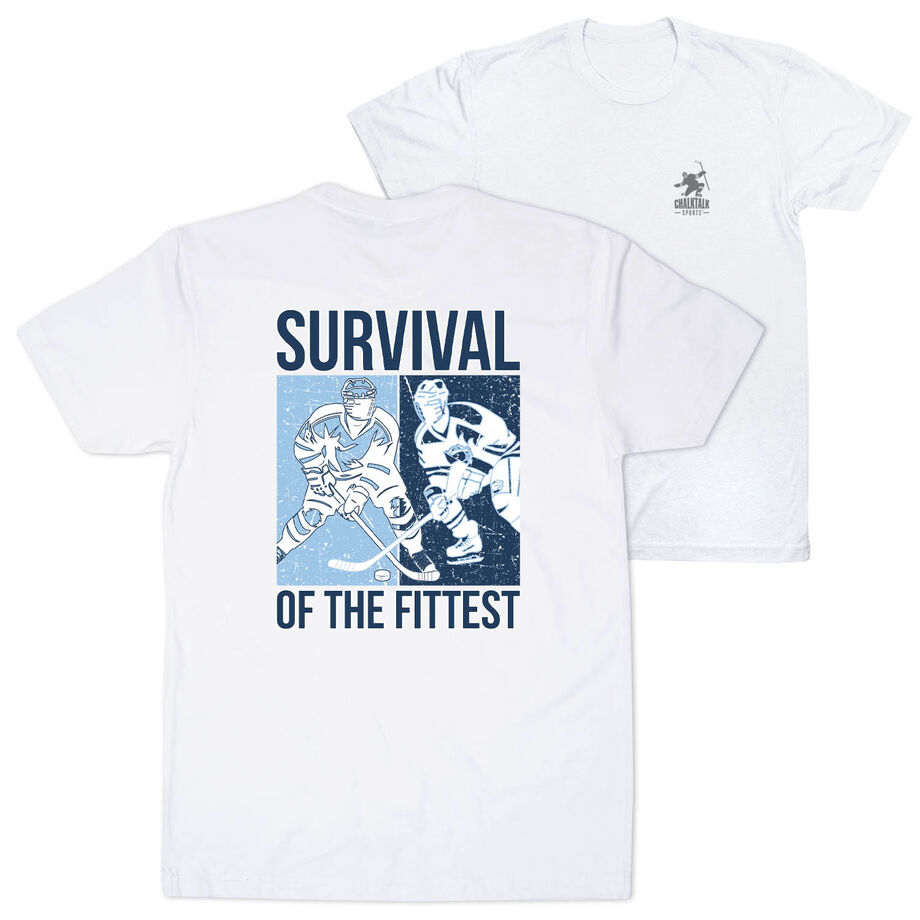Hockey Short Sleeve T-Shirt - Survival of the Fittest (Back Design)