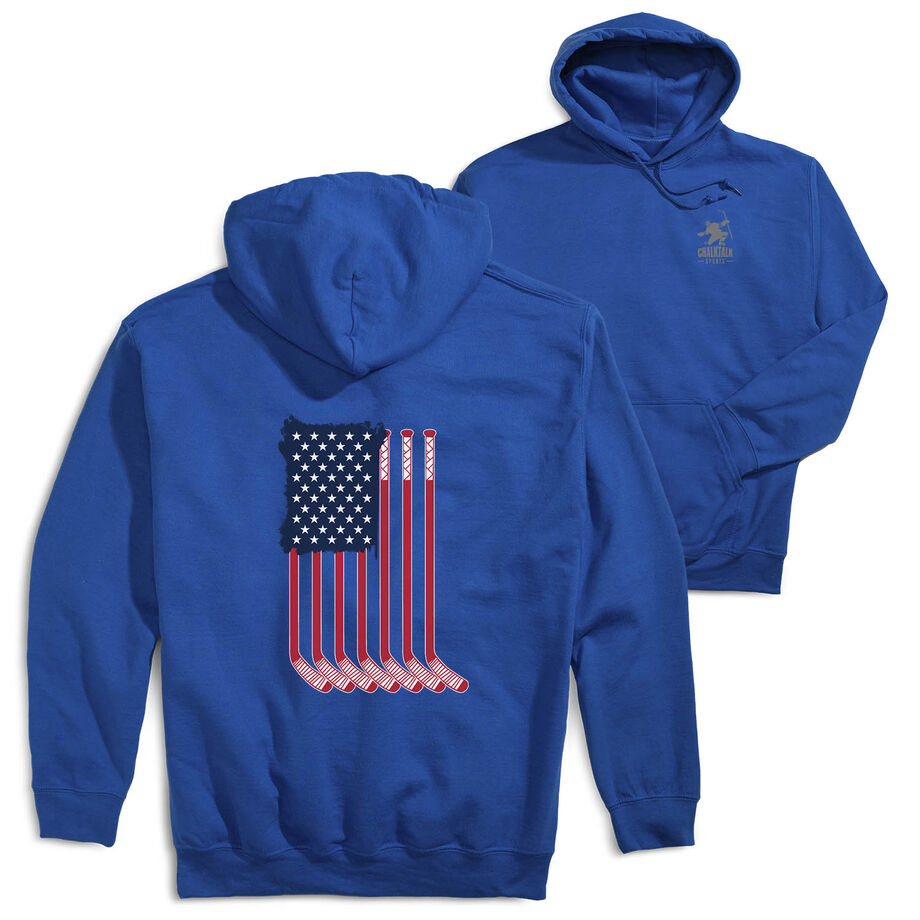 Hockey Hooded Sweatshirt - USA Sticks (Back Design)