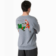 Guys Lacrosse Crewneck Sweatshirt - Checking It Twice Lacrosse (Back Design)