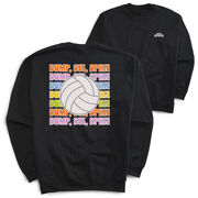 Volleyball Crewneck Sweatshirt - Bump, Set, Spike (Back Design)