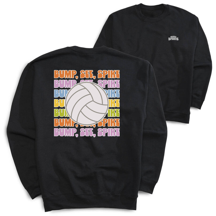 Volleyball Crewneck Sweatshirt - Bump, Set, Spike (Back Design)