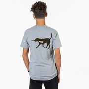 Guys Lacrosse Short Sleeve T-Shirt - Max The Lax Dog (Back Design)