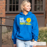 Softball Hooded Sweatshirt - Eat. Sleep. Softball.