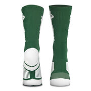 Basketball Woven Mid-Calf Socks - Player Jump Shot (Green/White)