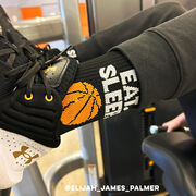 Basketball Woven Mid-Calf Socks - Eat. Sleep. Basketball Ball