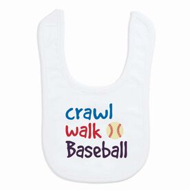 Baseball Baby Bib - Crawl Walk Baseball