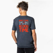 Wrestling Short Sleeve T-Shirt - Blood Time (Back Design)