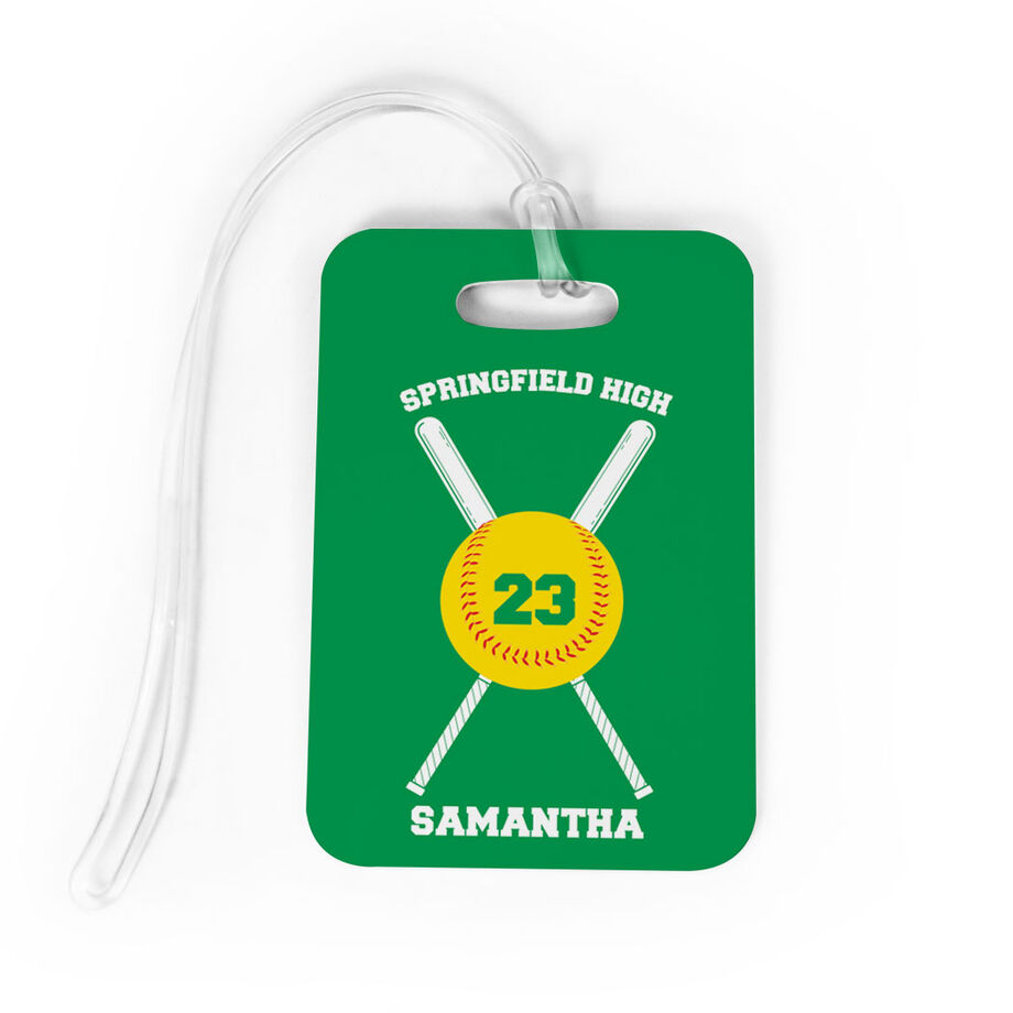 Softball Bag/Luggage Tag - Personalized Team Crossed Bats