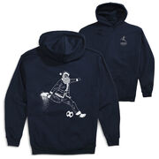 Soccer Hooded Sweatshirt - Santa Player (Back Design)