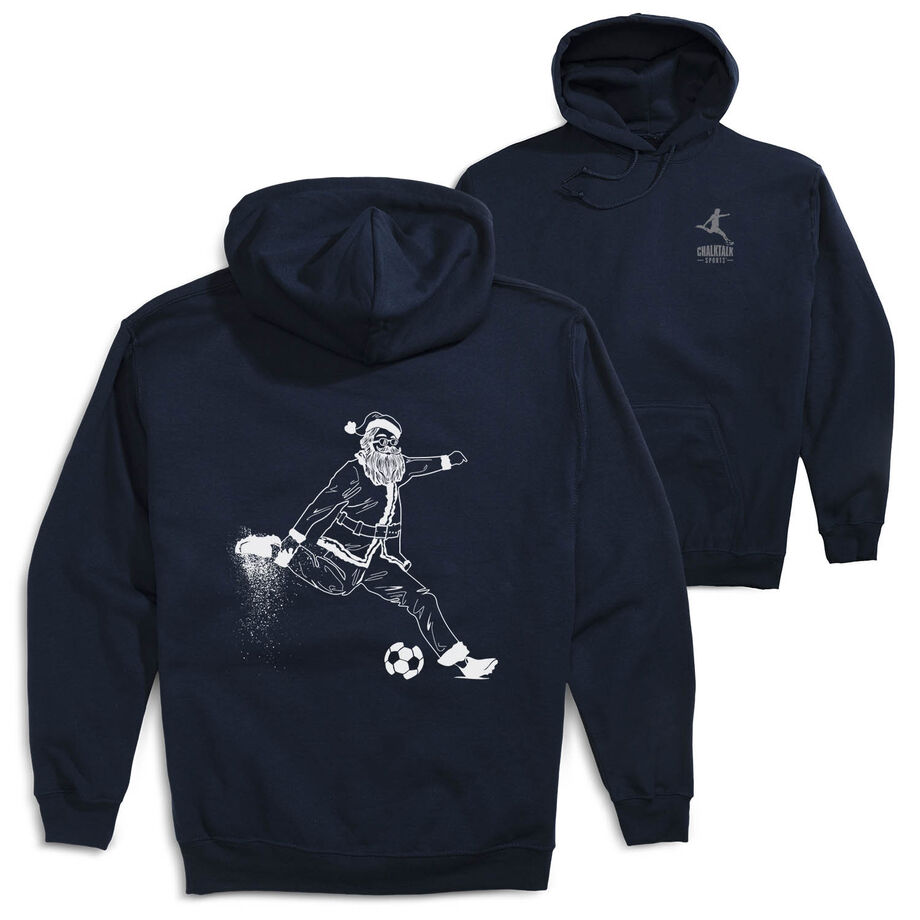 Soccer Hooded Sweatshirt - Santa Player (Back Design)