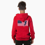 Guys Lacrosse Hooded Sweatshirt - Patriotic Lacrosse (Back Design)