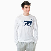 Baseball Long Sleeve Performance Tee - Navy Baseball Dog