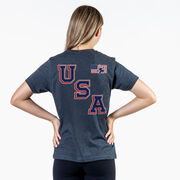 Hockey Short Sleeve T-Shirt - Hockey USA Gold (Back Design)