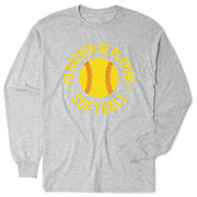 Softball Tshirt Long Sleeve - I'd Rather Be Playing Softball Distressed