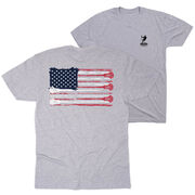 Guys Lacrosse Short Sleeve T-Shirt - American Flag (Back Design)