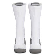 Team Number Woven Mid-Calf Socks - White/Gray