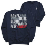 Hockey Crewneck Sweatshirt - Bones Saying (Back Design)