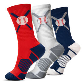 Baseball Woven Mid-Calf Sock Set - Triple Hitter