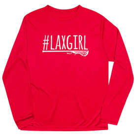 Girls Lacrosse Long Sleeve Performance Tee - #LAXGIRL