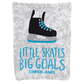 Hockey Baby Blanket - Little Skates Big Goals