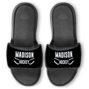 Hockey Repwell&reg; Slide Sandals - Personalized Team Name with Sticks