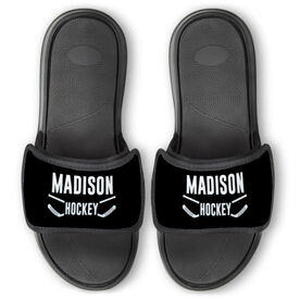 Hockey Repwell&reg; Slide Sandals - Personalized Team Name with Sticks