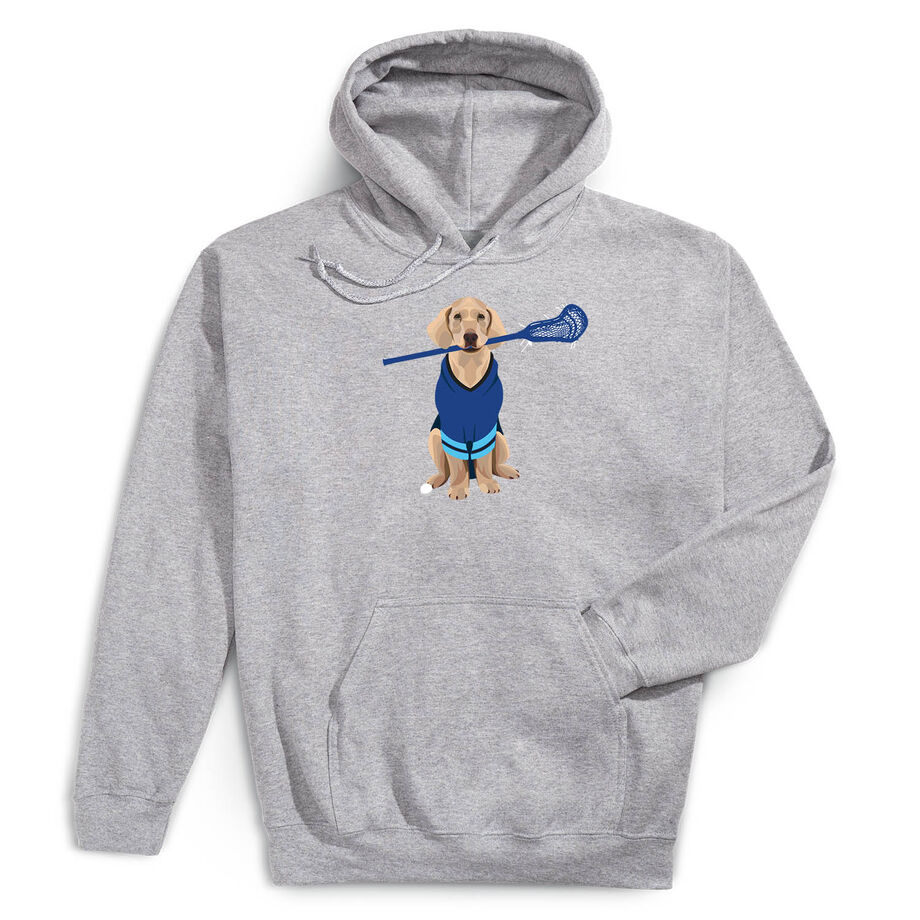 Guys Lacrosse Hooded Sweatshirt - Laxer the Lacrosse Dog
