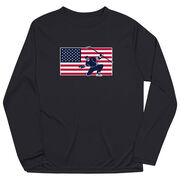 Hockey Long Sleeve Performance Tee - Patriotic Hockey