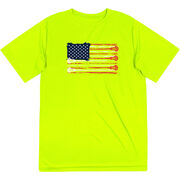 Guys Lacrosse Short Sleeve Performance Tee - American Flag