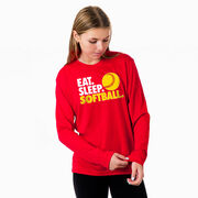 Softball Long Sleeve Performance Tee - Eat. Sleep. Softball.