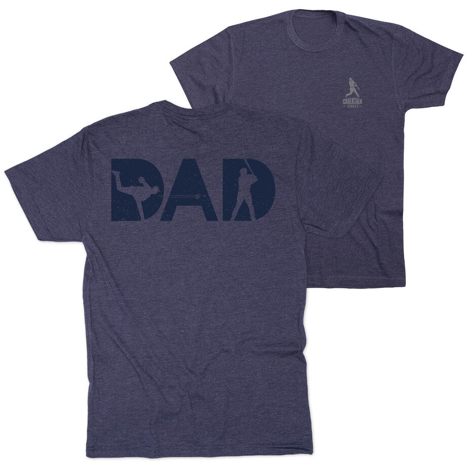 Baseball Short Sleeve T-Shirt - Baseball Dad Silhouette (Back Design)