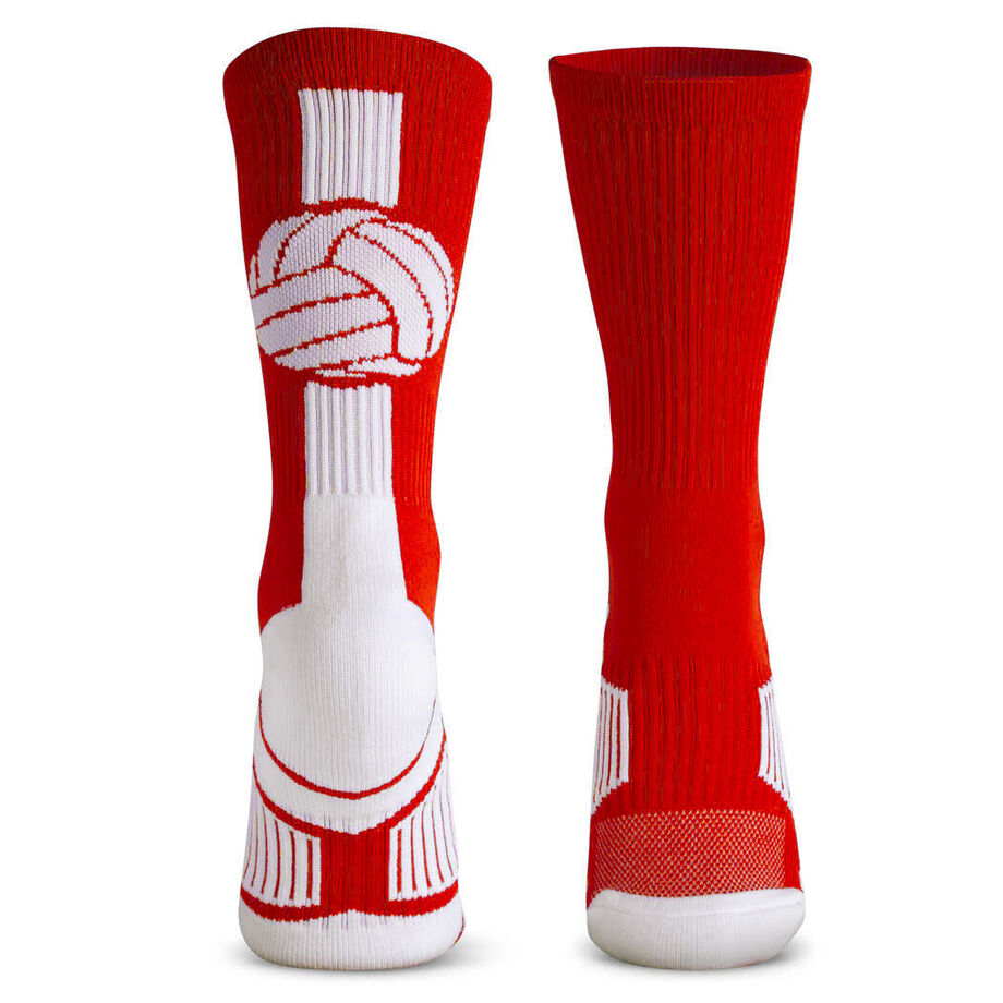 Volleyball Woven Mid-Calf Socks - Superelite (Red/White)