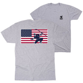 Hockey Short Sleeve T-Shirt - Patriotic Hockey (Back Design)