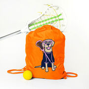 Girls Lacrosse Sport Pack Cinch Sack - Lily The Lacrosse Dog