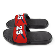 Baseball Repwell&reg; Slide Sandals - Crossed Bats with Numbers
