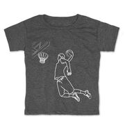 Basketball Toddler Short Sleeve Shirt - Basketball Player Sketch