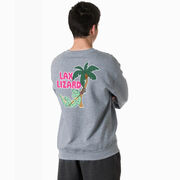 Guys Lacrosse Crewneck Sweatshirt - Lax Lizard (Back Design)