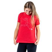 Soccer Short Sleeve T-Shirt - Soccer Girl Player Sketch