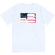 Guys Lacrosse Short Sleeve Performance Tee - American Flag