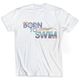 Vintage Swimming T-Shirt - Born To Swim [White/Youth Small] - SS